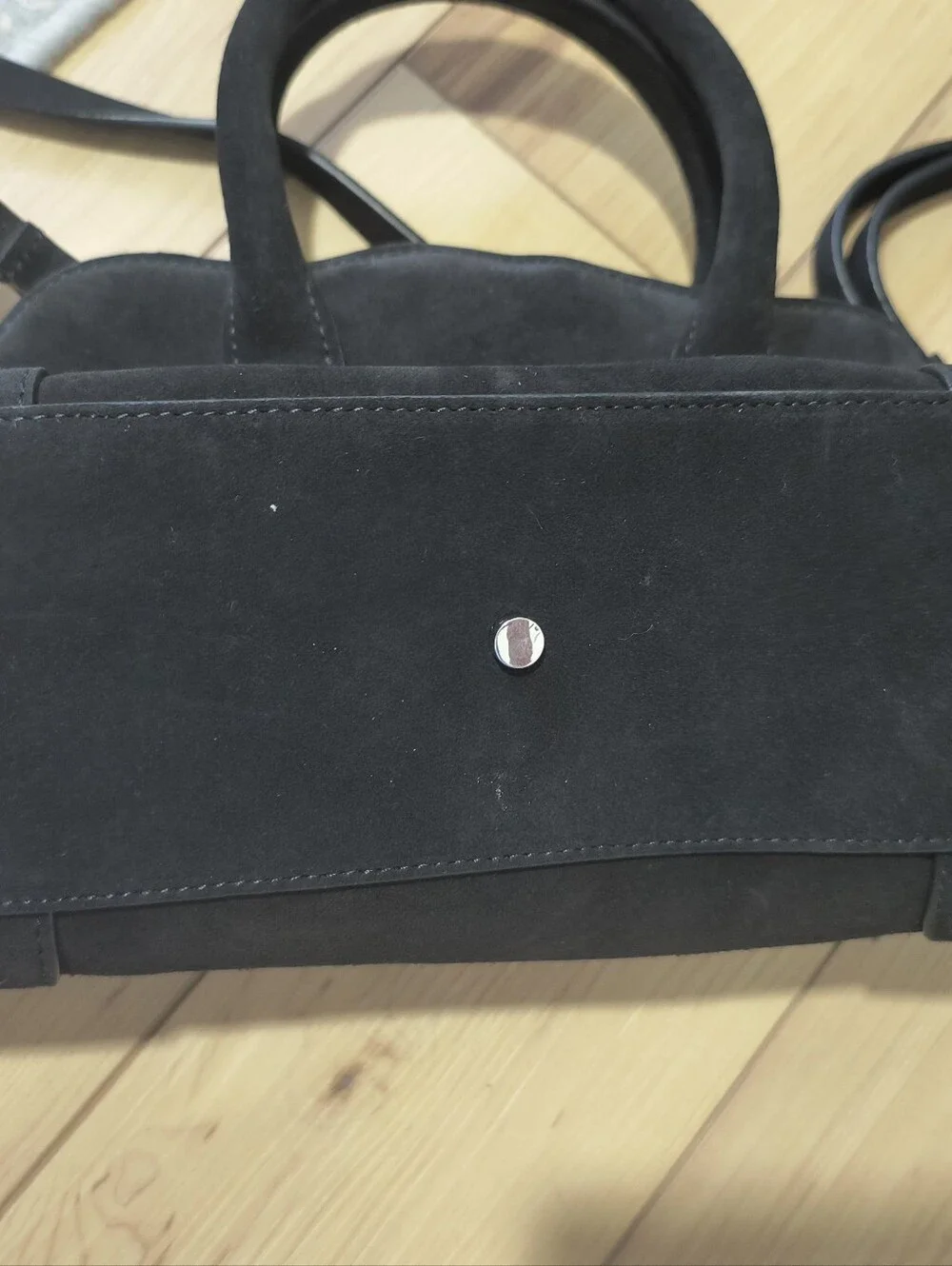 COS Mini Studio Bowling Suede Bag in Black